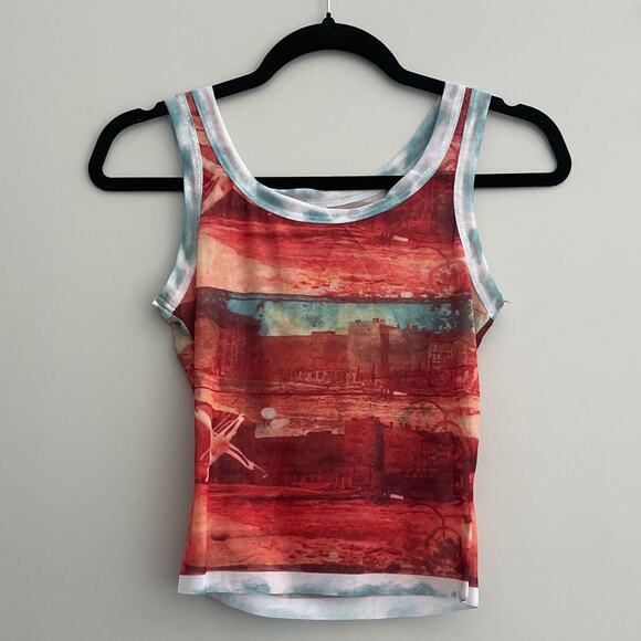 Orange Mesh Top - Picture 2 of 3